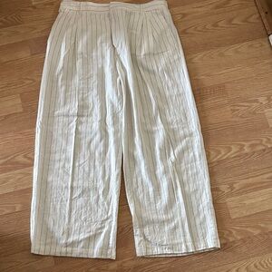 GAP Men's Cream Striped Dress Pants